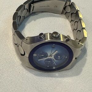 Fossil Stainless Steel Smartwatch with Blue Trim